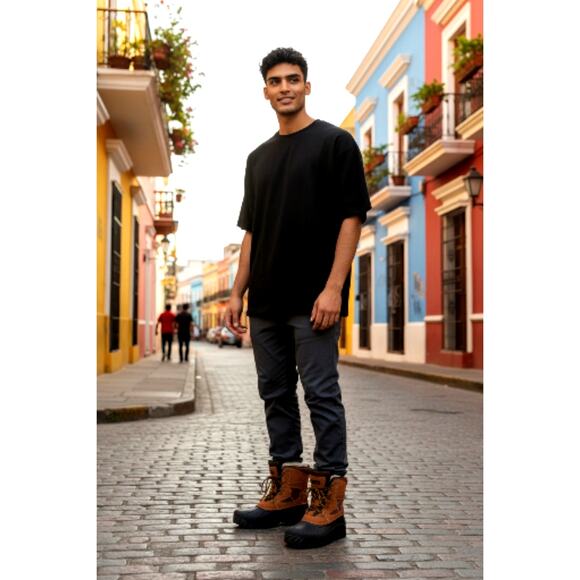 Totes Men's Waterproof Winter Leather Boots - Size 11M - Picture 1 of 8